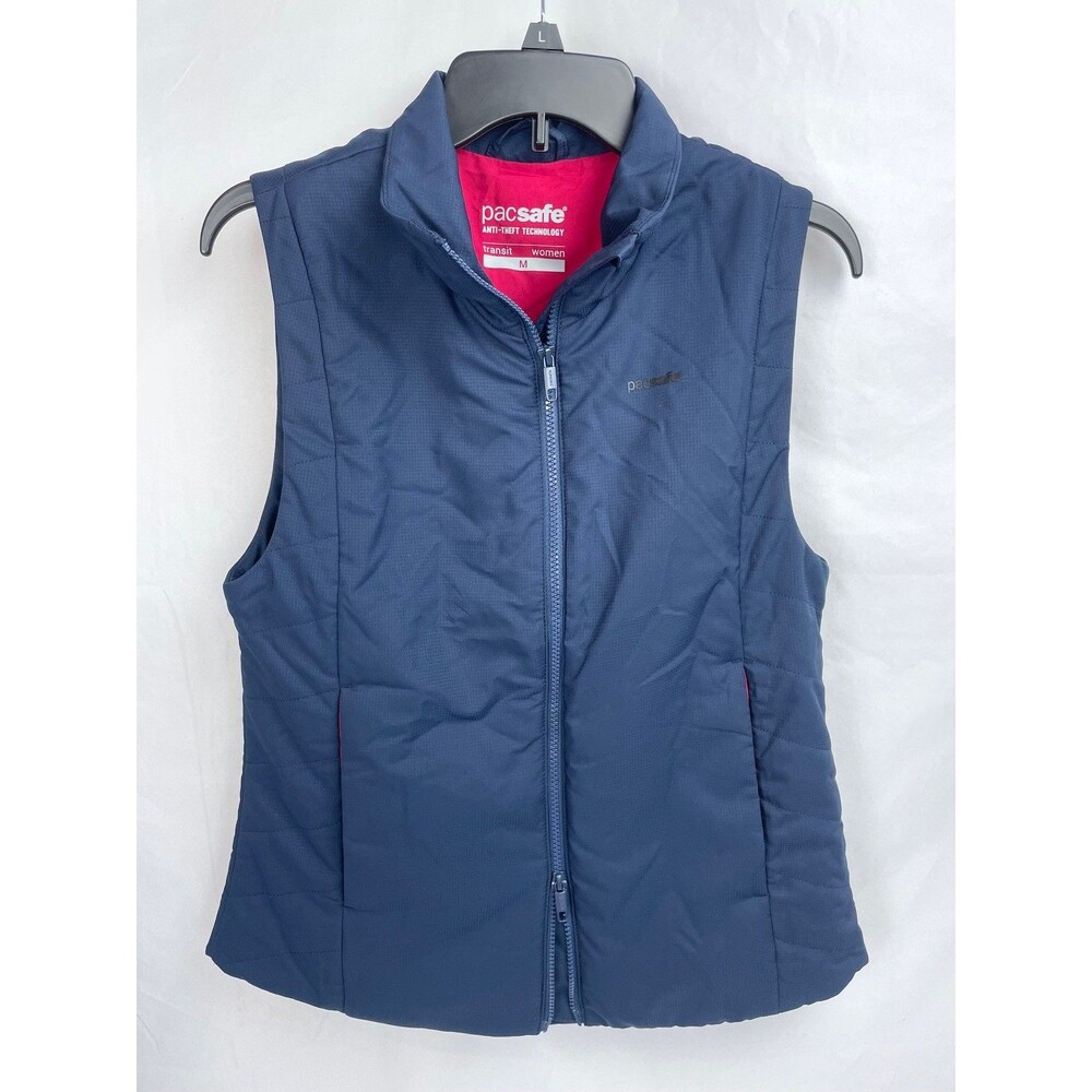 Pacsafe Transit Insulated Vest Women MEDIUM Blue Anti-Theft Technology Travel